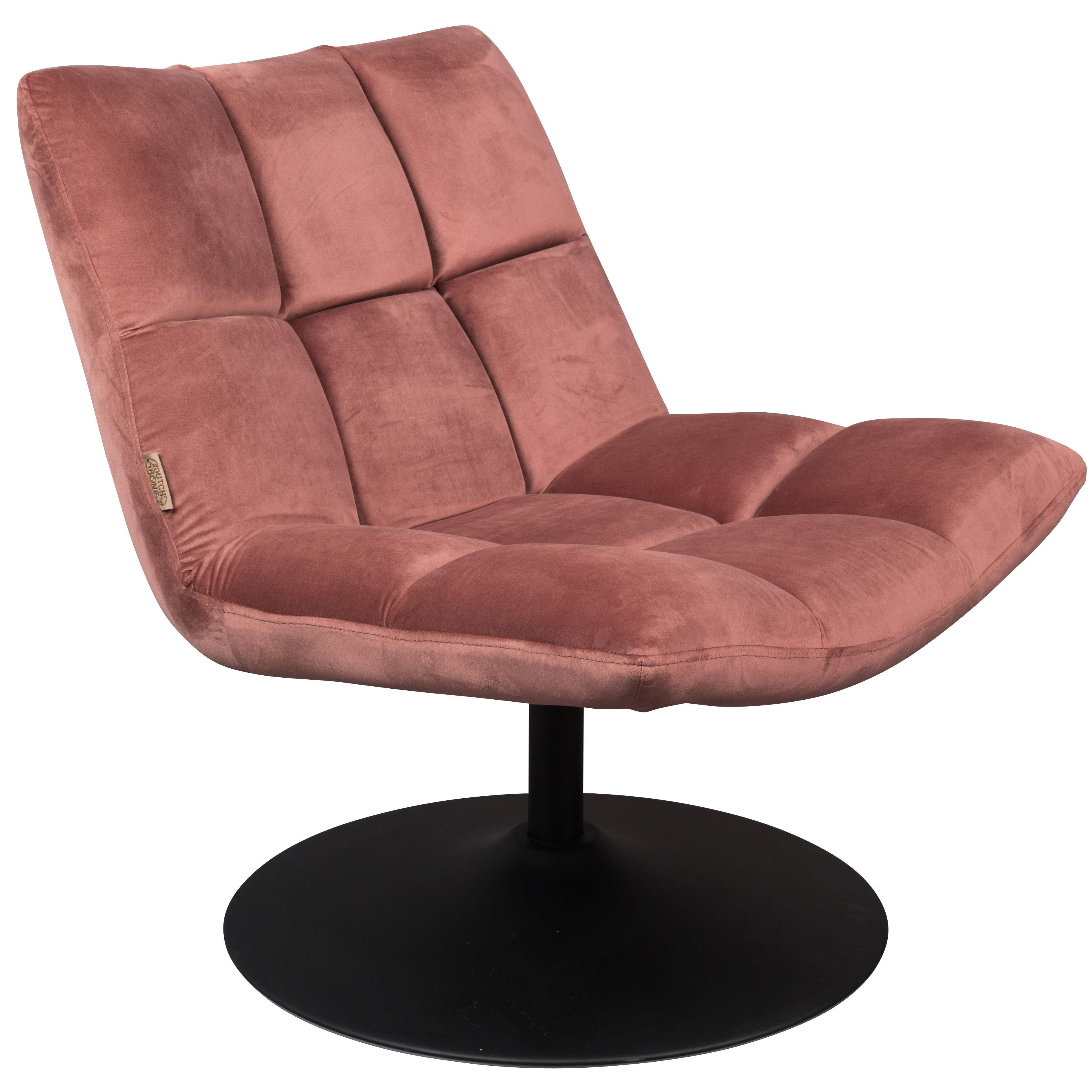 Fantastisch leerling distillatie Dutchbone Bar fauteuil draaifauteuil velvet oud roze | Flinders