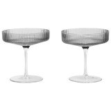 2193 Ripple champagne glas set van 2 Smoked Glass