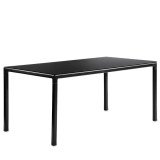 1862 Table T12 tafel rechte hoeken  - frame: zwart - top: zwart linoleum - 160x80x74