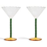 31091 Perle Coupe champagneglazen set van 2 groen