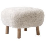 169 Little Petra poef Sheepskin moonlight, eiken