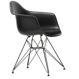 1860 Eames DAR stoel vast zitkussen dark grey/nero, diepzwart