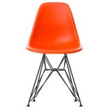 1860 Eames DSR stoel zwart gepoedercoat onderstel, Poppy Red