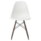 1860 Eames DSW stoel donker esdoorn onderstel, White