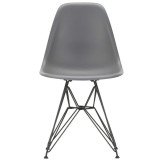 1860 Eames DSR stoel zwart gepoedercoat onderstel, Granite Grey