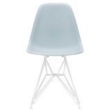 1860 Eames DSR stoel wit gepoedercoat onderstel, Ice Grey