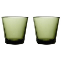 Iittala Kartio glazen 21cl set van 2 mosgroen