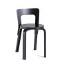 65 stoel zwart gelakt, zwart gelakt onderstel