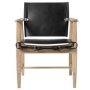 BM1106 Huntsman fauteuil eiken wit geolied, zwart RVS