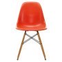 Eames DSW Fiberglass stoel geelachtig esdoorn, red orange
