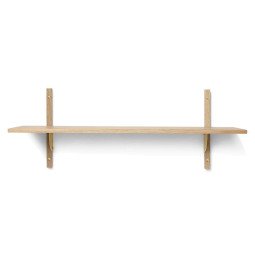 2193 Sector Shelf wandplank single wide Natural Oak/Brass