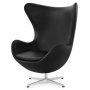 Egg Chair fauteuil Grace Black, polished aluminium