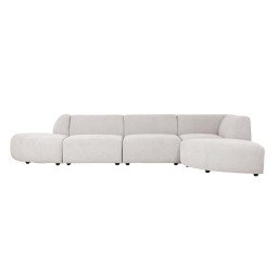 5604 Jax 4-zits bank met chaise longue rechts light grey