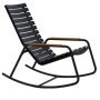 ReClips schommelstoel met bamboe armleuningen zwart