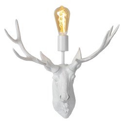 Caribou wandlamp wit