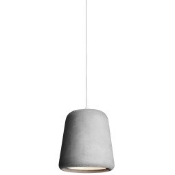 Tweedekansje - Material hanglamp wit snoer, lichtgrijs beton