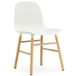 170 Form Chair stoel met eiken onderstel, wit