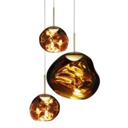 Melt Trio 3 cluster hanglamp LED goud