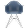 Eames DAR stoel verchroomd onderstel, zeeblauw