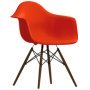 Eames DAW stoel donker esdoorn onderstel, poppy red