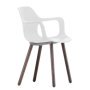 Hal Armchair Wood stoel donker eiken onderstel, wit