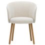 Mikado Arm Chair stoel eiken onderstel Ivory