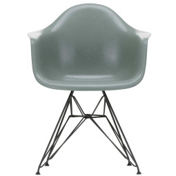 1860 Eames DAR Fiberglass stoel zwart, sea foam green