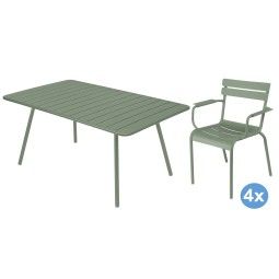 Luxembourg tuinset 165x100 tafel + 4 stoelen (armchair)