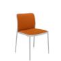 Audrey Soft chair stoel met wit onderstel, bekleding oranje