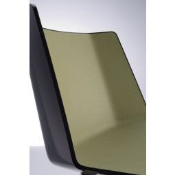 AÃ¯ku Sled stoel zonder armleuning, gelakt, gloss black - military green