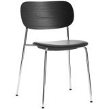 Co Chair stoel chroom gestoffeerd zwart eiken, Dakar 0842