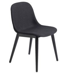 Fiber Side Wood gestoffeerde stoel remix 183 / zwart