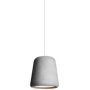 Material hanglamp wit snoer, lichtgrijs beton