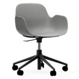 Form Armchair bureaustoel met zwart onderstel, grijs