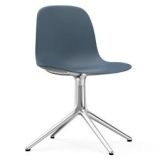 Form Chair Swivel stoel met aluminium onderstel, blauw