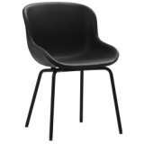 Hyg gestoffeerde stoel zwart staal Ultra Leather Black