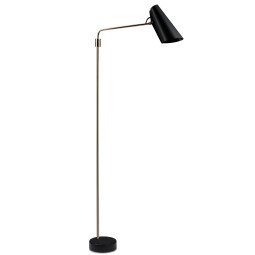Birdy Swing vloerlamp zwart messing