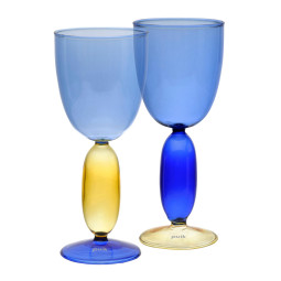 28439 Boon wijnglas Blue/Blue/Yellow set van 2
