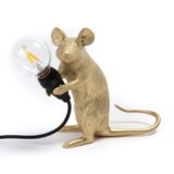 Mouse Sitting tafellamp USB goud