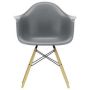 Eames DAW stoel geelachtig esdoorn onderstel, graniet grijs