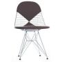 Eames Wire Chair DKR-2 stoel verchroomd onderstel kastanje moorbruin