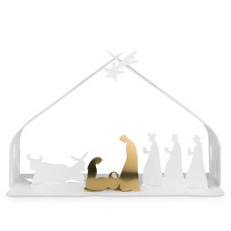 Bark crib kerststal wit