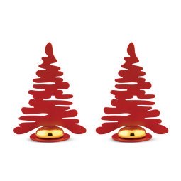 Tweedekansje - Bark kerstboom kerstdecoratie set van 2 rood