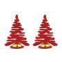 Bark kerstboom kerstdecoratie set van 2 rood