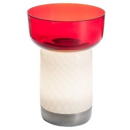 Bontà tafellamp met kom LED oplaadbaar rood