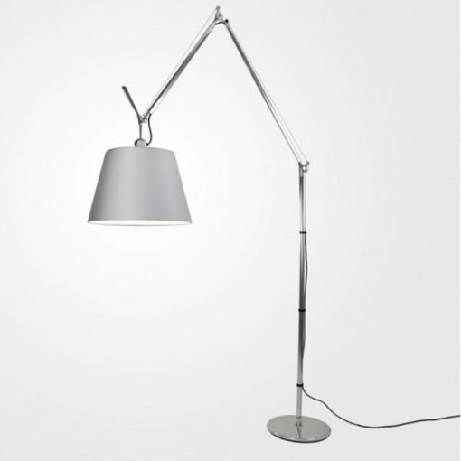 Tolomeo Mega terra vloerlamp met aan-/uitschakelaar gesatineerd grijs lampenkap 42 cm