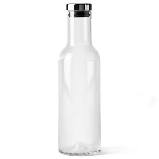 Bottle karaf 1L transparant/staal