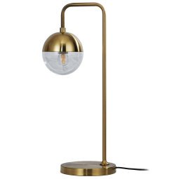 Globular tafellamp antique brass