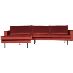 Rodeo Velvet met chaise longue links chestnut