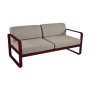 Bellevie 2-zits loungebank kussen grey taupe Black Cherry